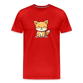 Fuchs - Kawaii Style - Männer Premium Bio T-Shirt - Rot - Vorne - Damien (186cm)