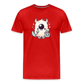 Blottissez-vous à la recherche de bonbons - T-shirt bio Premium Homme - rouge - Devant - Damien (186cm)