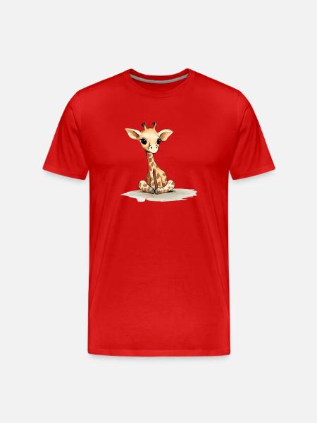 Lolo le Bébé girafe - T-shirt bio Premium Homme - rouge