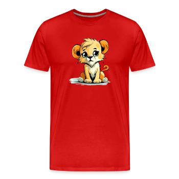 Kiko le bébé lion - T-shirt bio Premium Homme - rouge - Devant - Damien (186cm)