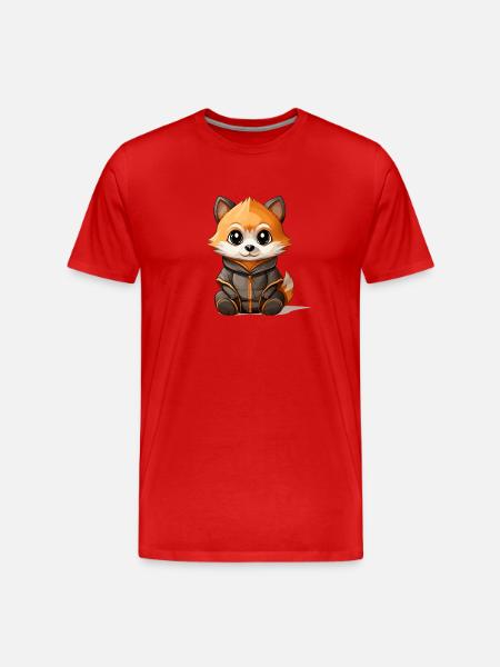 Raccoon - Kawaii Style - Men's Premium Organic T-Shirt - red