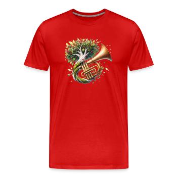 Trumpet Music Tree Orchestra Big Band - Men's Premium Organic T-Shirt - red - Front - Damien (186cm)