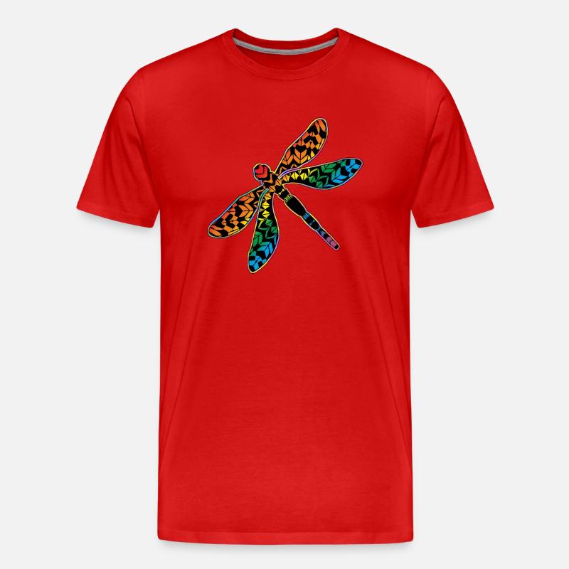 Libelle - Männer Premium Bio T-Shirt - Rot