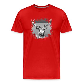 Deer - Men's Premium Organic T-Shirt - red - Front - Damien (186cm)