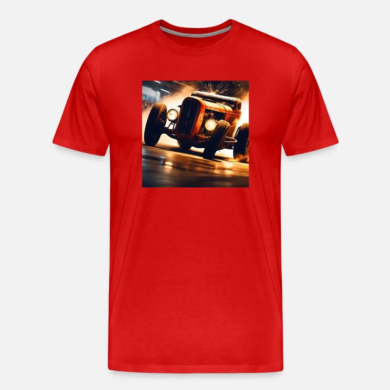 Rusty Hot Rod Rennen #2 - Männer Premium Bio T-Shirt - Rot