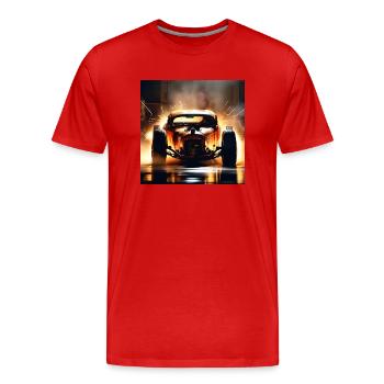 Rusty Hot Rod Rennen #6 - Männer Premium Bio T-Shirt - Rot - Vorne - Damien (186cm)
