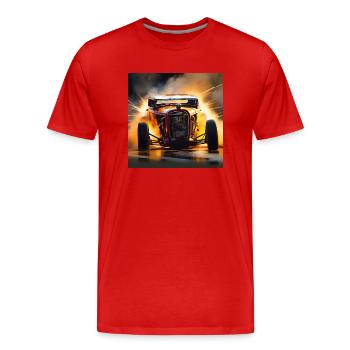 Rusty Hot Rod racing #8 - Men's Premium Organic T-Shirt - red - Front - Damien (186cm)
