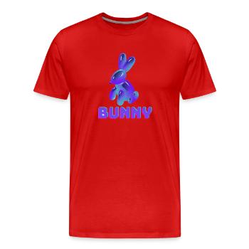 Purple Bunny - Men's Premium Organic T-Shirt - red - Front - Damien (186cm)