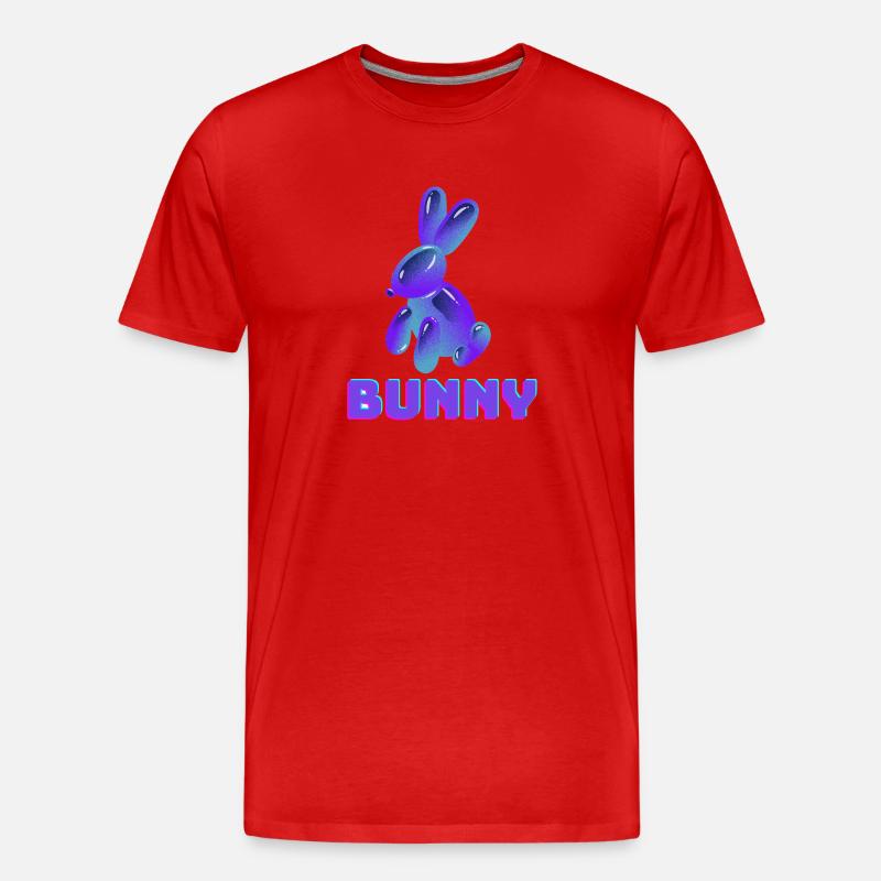 Lila Bunny - Männer Premium Bio T-Shirt - Rot