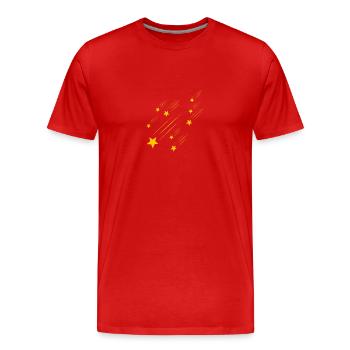 Sternschnuppe 2D - Männer Premium Bio T-Shirt - Rot - Vorne - Damien (186cm)
