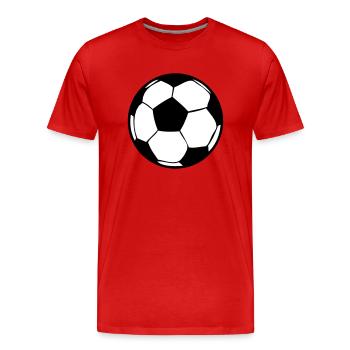 ballon soccer foot football sport 2510 - T-shirt bio Premium Homme - rouge - Devant - Damien (186cm)