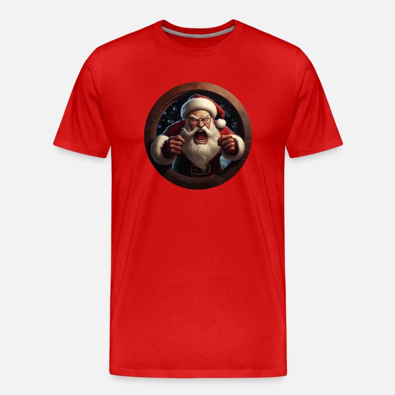Wütender Weihnachtsmann - Männer Premium Bio T-Shirt - Rot