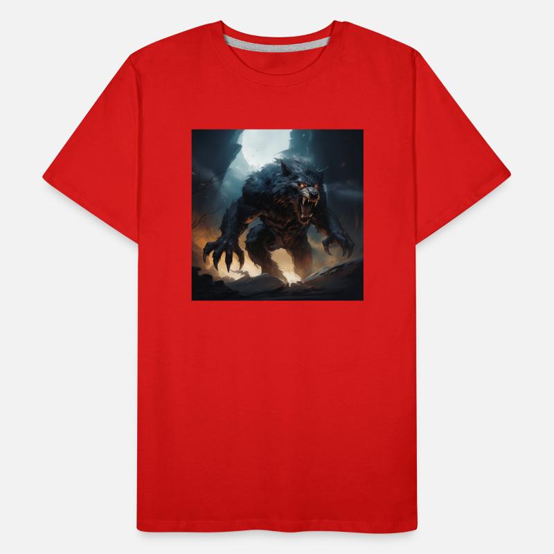 classic Werewolf Monster in a comic style Männer Premium Bio T-Shirt