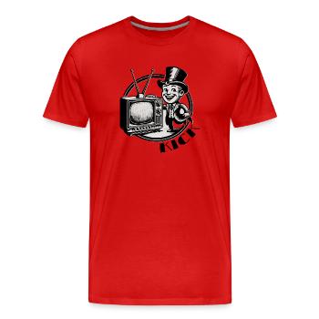 Retro Kick TV - Mainstream abschalten - Männer Premium Bio T-Shirt - Rot - Vorne - Damien (186cm)