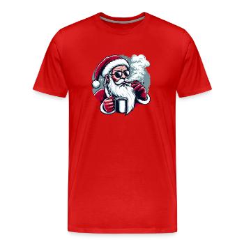 Smoking Santa - Men's Premium Organic T-Shirt - red - Front - Damien (186cm)