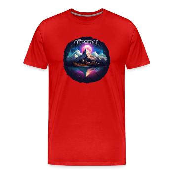 Le Tyrol du Sud avec ses montagnes, le cadeau de la loyauté envers la terre - T-shirt bio Premium Homme - rouge - Devant - Damien (186cm)