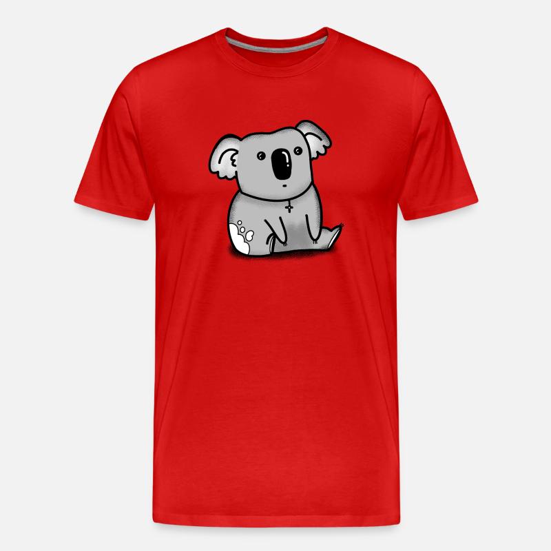 Kleiner grauer Koala sitzend - Männer Premium Bio T-Shirt - Rot