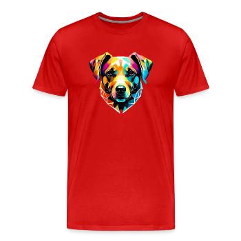 Propriétaire de chien Chien Propriétaire de chien Chien Chien de berger - T-shirt bio Premium Homme - rouge - Devant - Damien (186cm)