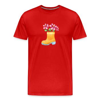 Flower, Garden, Home Gardener, Gardener, Gift, Flowers - Men's Premium Organic T-Shirt - red - Front - Damien (186cm)