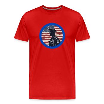 Vétéran, ancien combattant, armistice, militaire. - T-shirt bio Premium Homme - rouge - Devant - Damien (186cm)