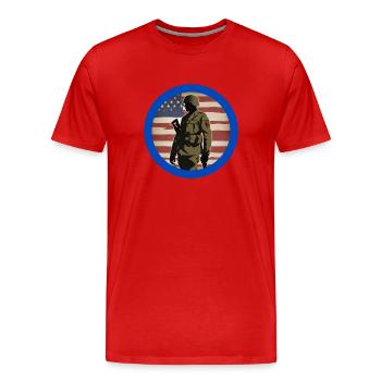 Vétéran, ancien combattant, armistice, militaire. - T-shirt bio Premium Homme - rouge - Devant - Damien (186cm)