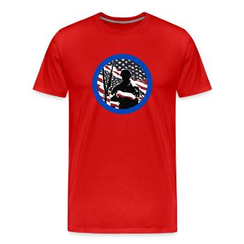 Vétéran, ancien combattant, armistice, militaire. - T-shirt bio Premium Homme - rouge - Devant - Damien (186cm)