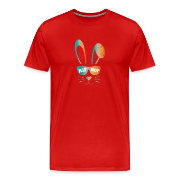 Hip Hop Hase - Männer Premium Bio T-Shirt - Rot - Vorne - Damien (186cm)