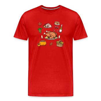 Nourriture de Thanksgiving - T-shirt bio Premium Homme - rouge - Devant - Damien (186cm)