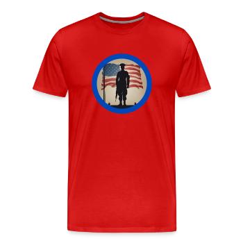 Vétérans,ancien combattant,armistice,us army,navy, - T-shirt bio Premium Homme - rouge - Devant - Damien (186cm)