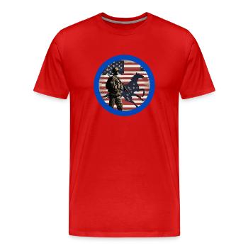 Vétérans,ancien combattant,armistice,us army,navy, - T-shirt bio Premium Homme - rouge - Devant - Damien (186cm)