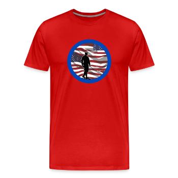 Vétérans,ancien combattant,armistice,us army,navy, - T-shirt bio Premium Homme - rouge - Devant - Damien (186cm)