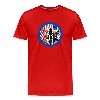 Vétérans,ancien combattant,armistice,us army,navy, - T-shirt bio Premium Homme - rouge - Devant - Damien (186cm)