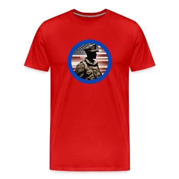 Vétérans,ancien combattant,armistice,us army,navy - T-shirt bio Premium Homme - rouge - Devant - Damien (186cm)