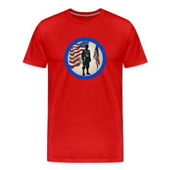 Vétérans,ancien combattant,armistice,us army,navy, - T-shirt bio Premium Homme - rouge - Devant - Damien (186cm)