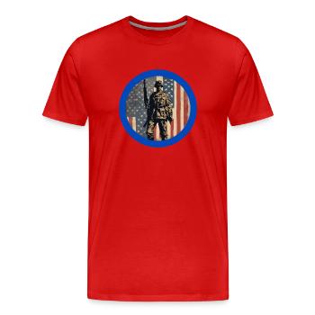 Vétérans,ancien combattant,armistice,us army,navy. - T-shirt bio Premium Homme - rouge - Devant - Damien (186cm)