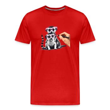 Meerkat - Men's Premium Organic T-Shirt - red - Front - Damien (186cm)