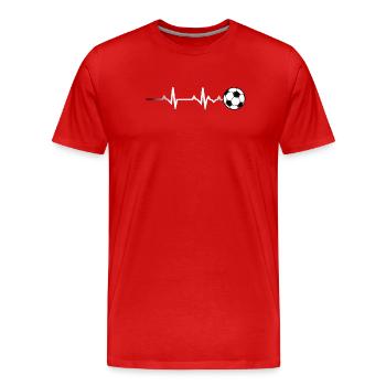 Battement de cœur de football Battement de cœur de football - T-shirt bio Premium Homme - rouge - Devant - Damien (186cm)