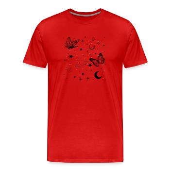 Papillon espace - T-shirt bio Premium Homme - rouge - Devant - Damien (186cm)
