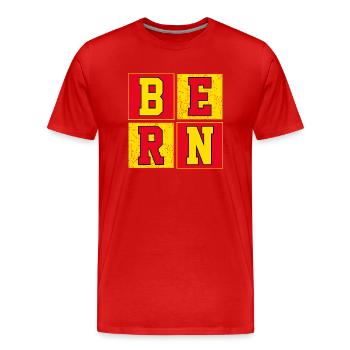 Bern - Männer Premium Bio T-Shirt - Rot - Vorne - Damien (186cm)