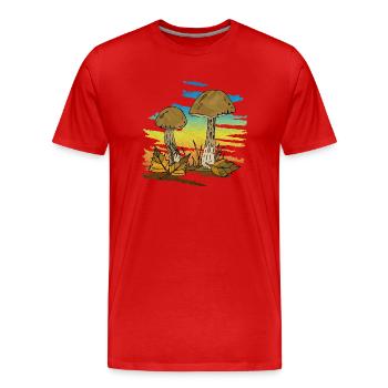 Fungi - Men's Premium Organic T-Shirt - red - Front - Damien (186cm)