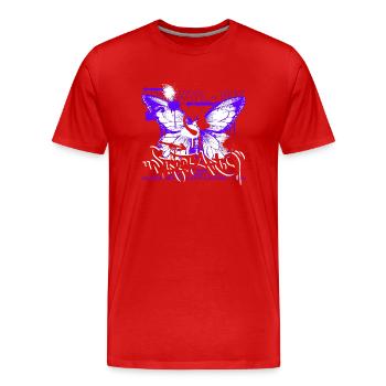 Colorful Butterfly Flowers Colorful Insect Dream Dream - Men's Premium Organic T-Shirt - red - Front - Damien (186cm)