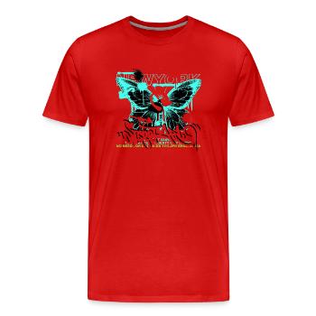 Colorful Butterfly Flowers Colorful Insect Dream Dream - Men's Premium Organic T-Shirt - red - Front - Damien (186cm)