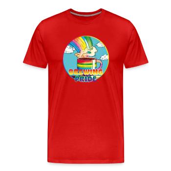 Coffee Brew Pride - Men's Premium Organic T-Shirt - red - Front - Damien (186cm)