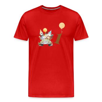 Safari zum 1. Jahrestag - Männer Premium Bio T-Shirt - Rot - Vorne - Damien (186cm)