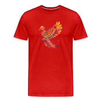 Paradiesvogel - Männer Premium Bio T-Shirt - Rot - Vorne - Damien (186cm)