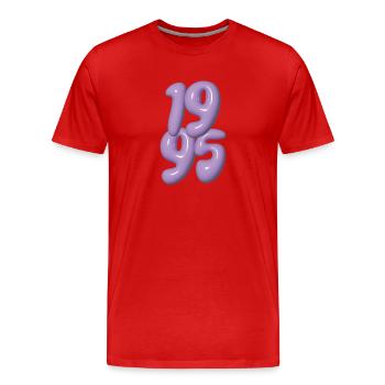 Millésime 1995 - T-shirt bio Premium Homme - rouge - Devant - Damien (186cm)