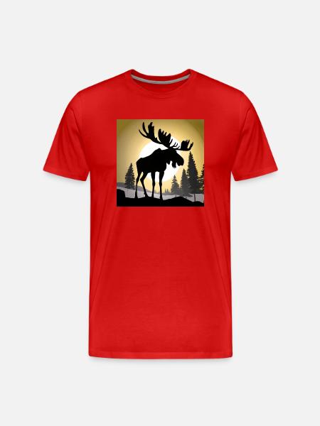 Elch - Männer Premium Bio T-Shirt - Rot