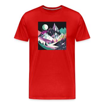 Abstract Mountain Background - Men's Premium Organic T-Shirt - red - Front - Damien (186cm)