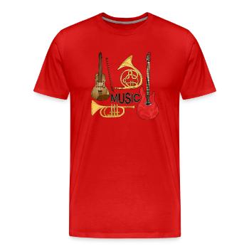 Musical Instruments - Men's Premium Organic T-Shirt - red - Front - Damien (186cm)