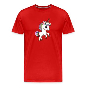 Unicorn Mythical Beast Unicorns Girl - Men's Premium Organic T-Shirt - red - Front - Damien (186cm)